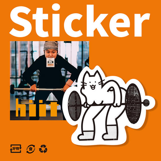 GYM健身喵PP可移贴 | 无痕防水贴纸 | 可反复使用 商品图4