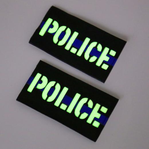 police蓝线夜光魔术贴