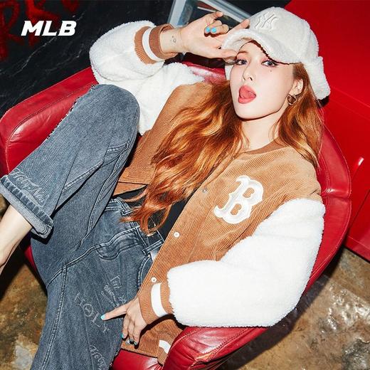 mlb官方泫雅同款男女棒球服灯芯绒夹克外套棉服