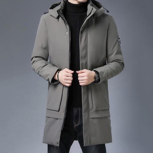 N2085-5新款服男士中长款青中年爸爸装加厚保暖外套 商品图0