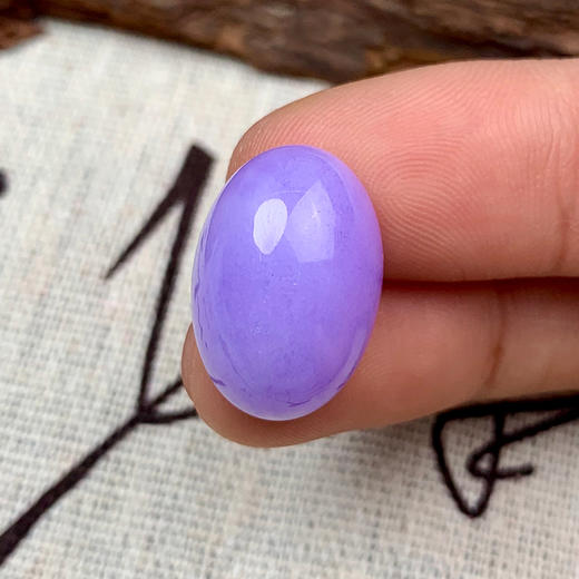 派瑞翡翠 翡翠戒面 糯种 紫色 商品图2