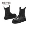 西村名物2020冬季新品烟囱靴牛皮革简约时尚牛皮低跟短靴X20DS40201 商品缩略图2