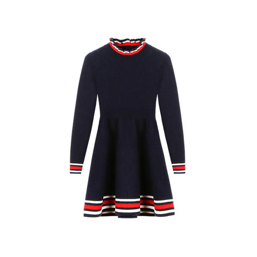 METTE羊绒世家童装100%山羊绒连衣裙2020秋冬中长款修身针织裙子 商品图5