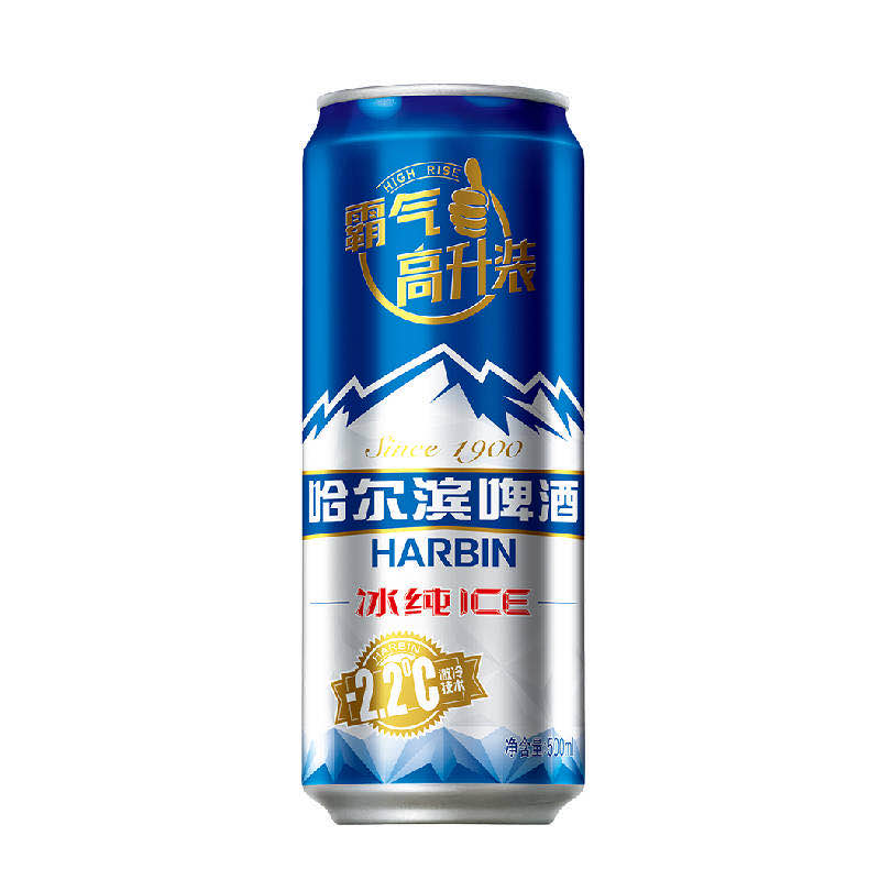 哈尔滨冰纯啤酒罐装500ml（18100028）