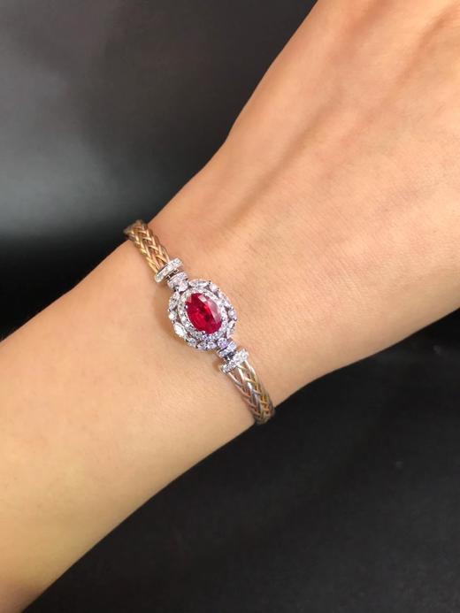 红宝石编织手镯特惠不议价h主石201克拉缅甸鸽血红钻石钻石087克拉圈