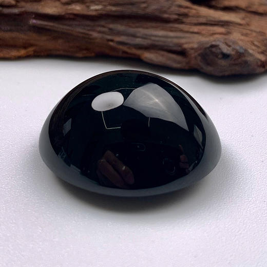 派瑞翡翠 翡翠戒面 糯种 墨翠 商品图1