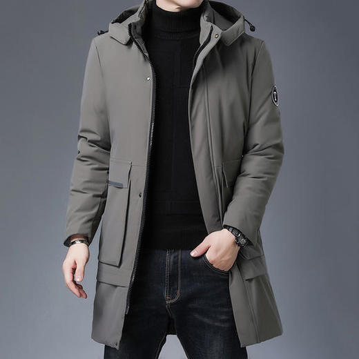 N2085-5新款服男士中长款青中年爸爸装加厚保暖外套 商品图2