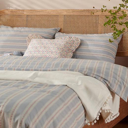 复古条纹纯棉床上用品 商品图3