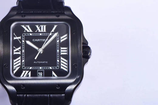 V6卡di亚山度士WSSA0039腕表，ADLC碳镀层，皮表带，密底，自动机械机芯，男士腕表 商品图5