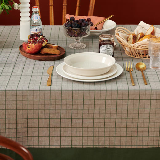 格纹方桌布餐桌布艺 商品图0