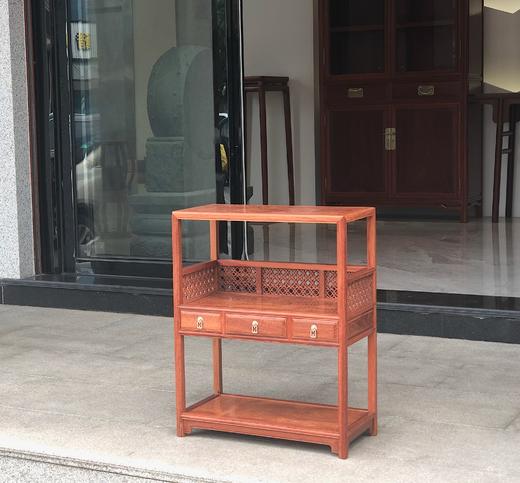 红桥红  家具严选  缅甸花梨（大果紫檀）  【60小博古架/茶棚】 商品图7