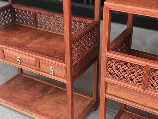 红桥红  家具严选  缅甸花梨（大果紫檀）  【60小博古架/茶棚】 商品图2