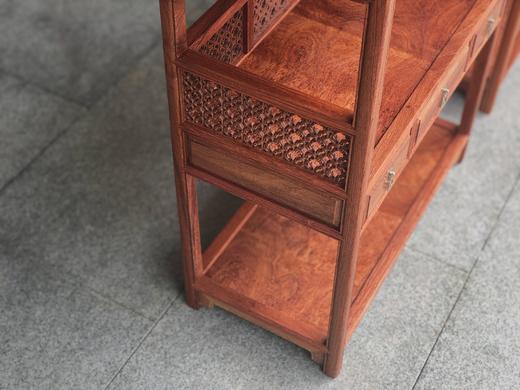 红桥红  家具严选  缅甸花梨（大果紫檀）  【60小博古架/茶棚】 商品图5