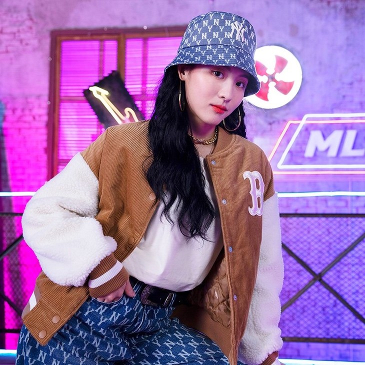 mlb官方泫雅同款男女棒球服灯芯绒夹克外套棉服