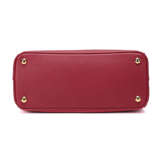 PRADA 普拉达 女士 Galleria 中号 Saffiano 皮革三角形金属刻字徽标提挎包 玫红色 1BA863 NZV F068Z OOO 商品图4