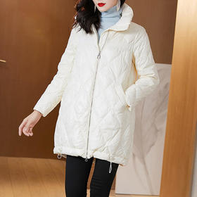 WLZD-2024303宽松保暖遮肉显瘦抽绳温暖90白鸭绒羽绒服