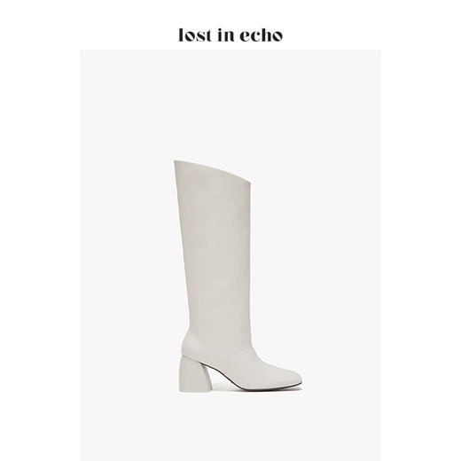 lost in echo 设计师原创 方头直筒圆跟膝下靴 商品图3