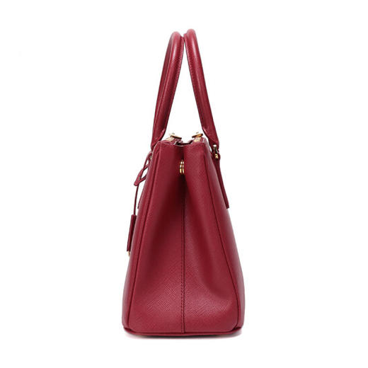 PRADA 普拉达 女士 Galleria 中号 Saffiano 皮革三角形金属刻字徽标提挎包 玫红色 1BA863 NZV F068Z OOO 商品图3
