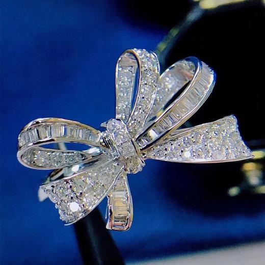 满钻蝴蝶结戒指特秒不议退h重金满钻镶嵌立体感十足工艺好18k钻石戒指