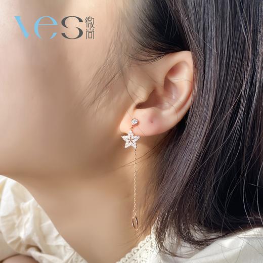 可爱星星圈圈银925耳坠 商品图3