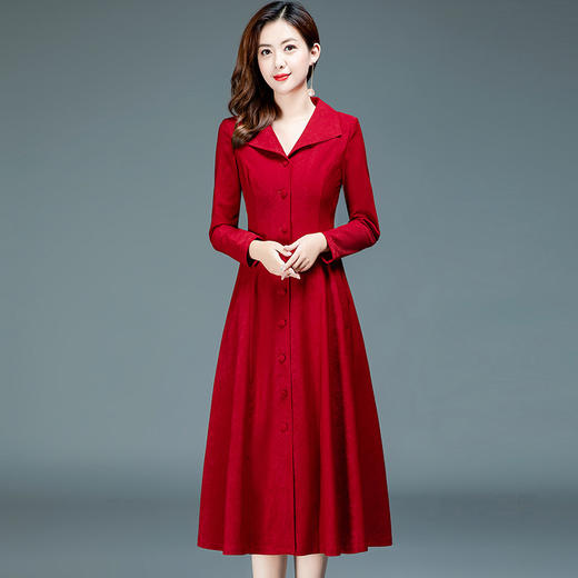 YSME-91336A-K新款流行修身收腰显瘦气质外套长款过膝大衣 商品图1