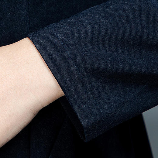 YSME-91336A-K新款流行修身收腰显瘦气质外套长款过膝大衣 商品图3