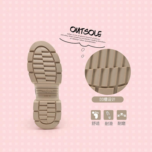 商场同款| 索菲娅秋冬松糕厚底防滑机车靴女靴SF94116030 商品图3