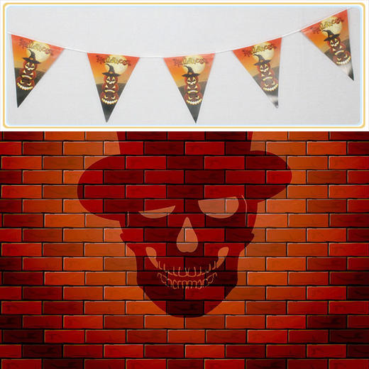 万圣节拉旗 单个三角旗19*27.5cm 商品图0