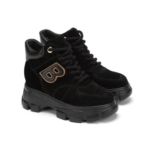 西村名物秋冬新款厚底加绒老爹鞋绑带X29DS41441 商品图1