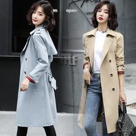 WZNH-JMLS9A07新款时尚洋气双排扣中长款风衣外套