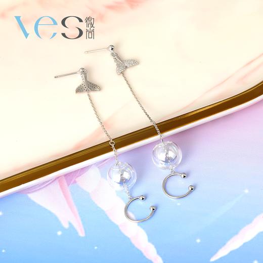 人鱼姬透明泡泡银925耳坠 商品图1
