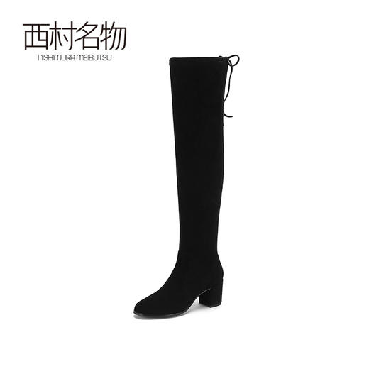 西村名物新款优雅中跟弹力靴显高显瘦X284I40621 商品图2