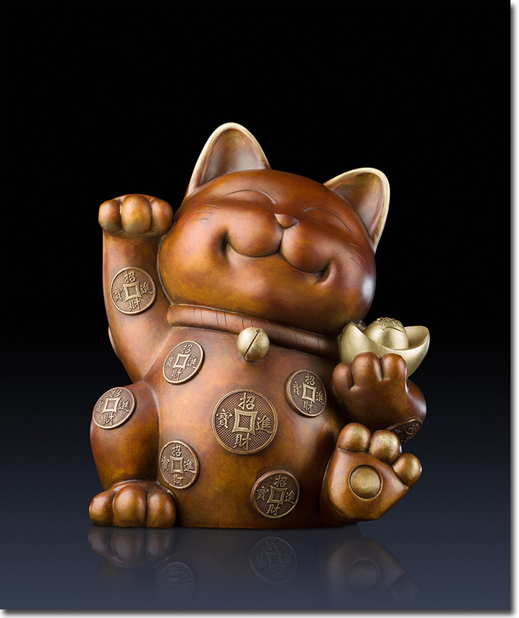铜师傅全铜摆件招财猫储蓄罐家居饰品铜工艺品