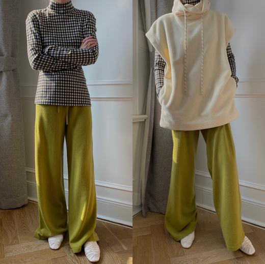 HIDEMI色织格纹厚款针织中高领弹力打底上衣 商品图9