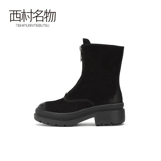 西村名物2020冬季新款牛皮女靴成型底圆头朋克风厚底鬼帝靴X20DS41691 商品图2