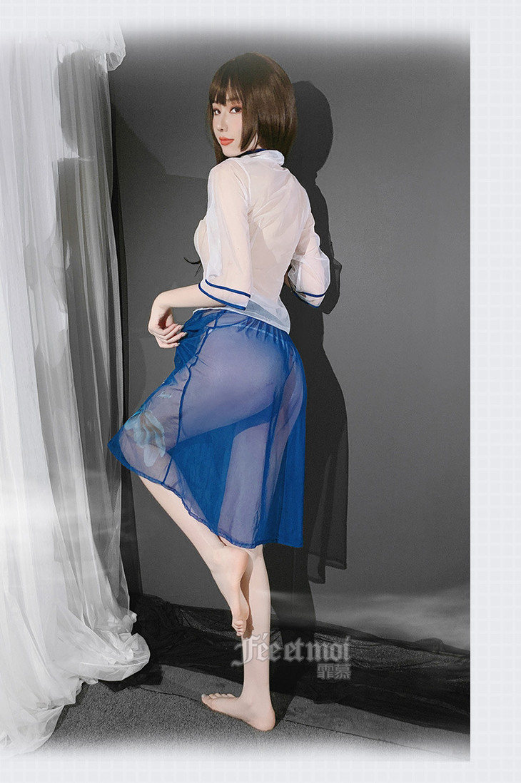 温婉朦胧美情趣内衣网纱透视角色扮演复古民国制服套装型号7980