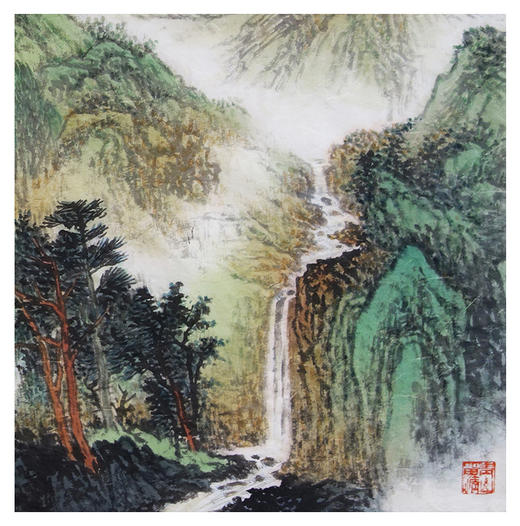 黄 戈 -真迹-山水画《翠色全微碧色深》 书房 客厅 办公室 商品图1