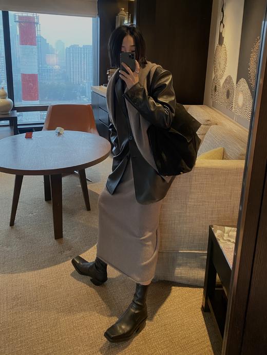 HIDEMI黑色小羊皮廓形西装 商品图6