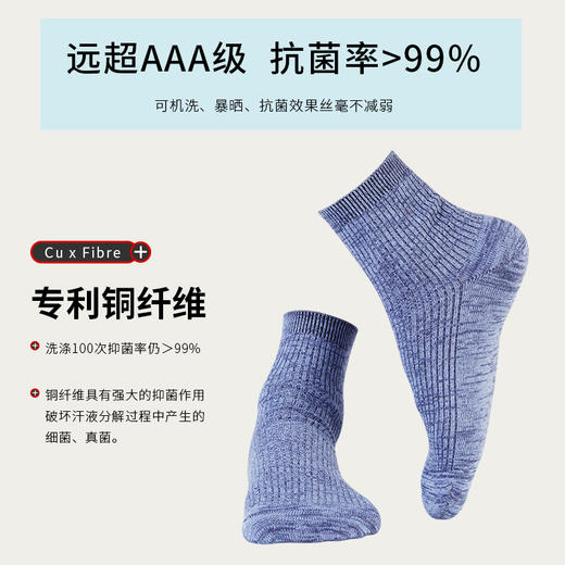 【专利铜纤维四季袜袜】铜纤维抗菌防臭袜，远超AAA级标准，洗涤100次抗菌率99%，3年不破，7天不臭脚，材质专利号：ZL 2014 1 0212281.7 商品图11