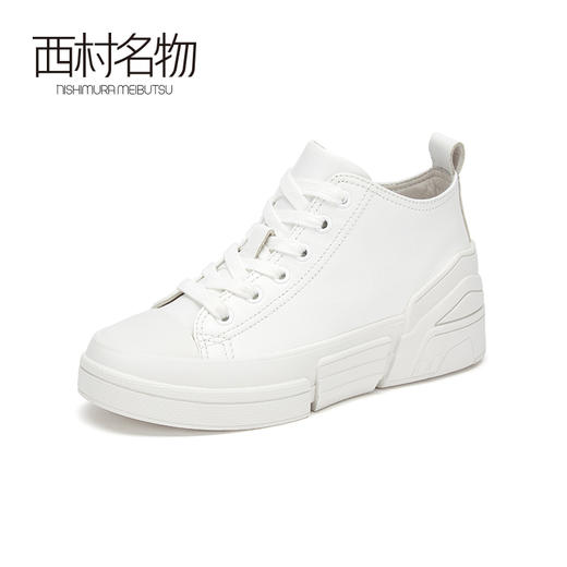 西村名物2020秋季新款小白鞋牛皮革潮流拼接时尚休闲板鞋X20CM32681 商品图1