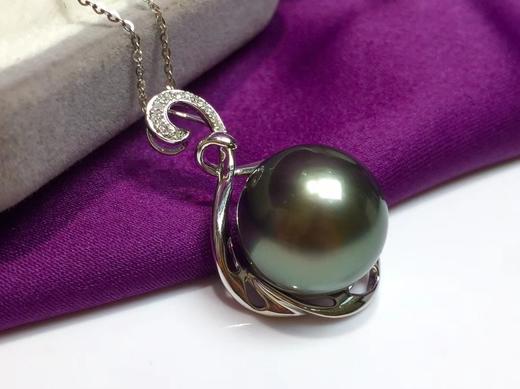 大溪地珍珠吊坠不议价大溪地黑珠真是自带一米八气场一枚大尺寸带