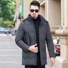 ZC-908男式爸爸装中长版立领男可脱卸帽带帽毛羽绒服冬季外套男装 商品缩略图4