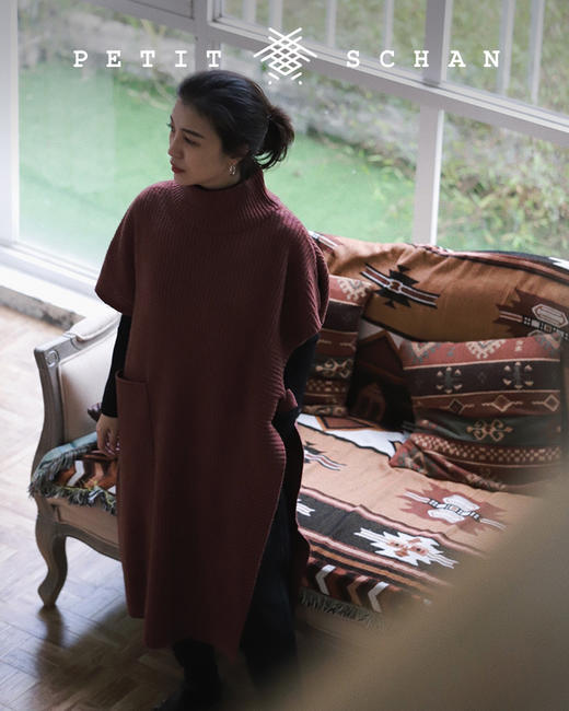 PETIT SCHAN小闪 CLO#007 Magic Pocket II 魔法斗篷 重磅牦牛绒设计款不对称斗篷式背心裙 商品图6