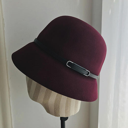 丁摩 帽子2020秋冬季简约新款纯羊毛帽WX187 商品图7