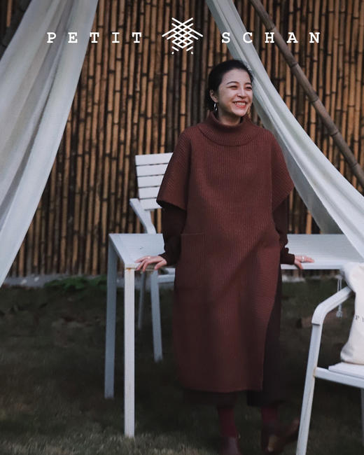 PETIT SCHAN小闪 CLO#007 Magic Pocket II 魔法斗篷 重磅牦牛绒设计款不对称斗篷式背心裙 商品图8