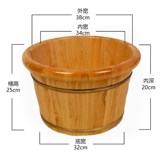 柏木双边泡脚盆包边泡脚桶足浴桶洗脚盆 商品图1