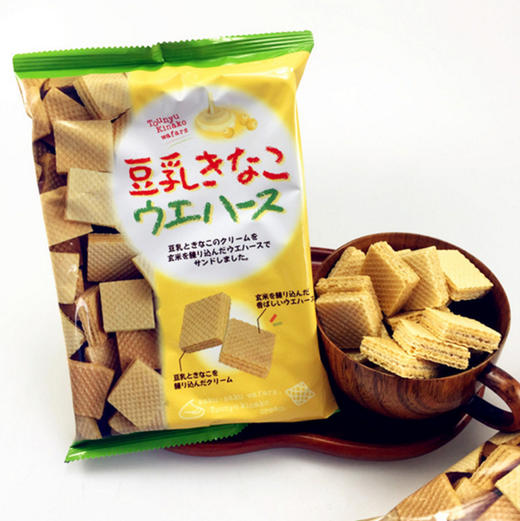 日本 三浦豆乳/黑芝麻酥口夹心威化饼干 75g 商品图0