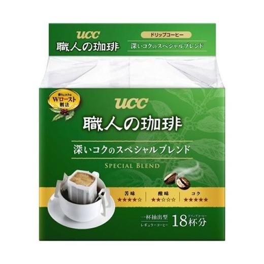 日本 UCC职人滴漏滤泡式挂耳咖啡粉原味浓郁 18袋入(113369) 商品图0