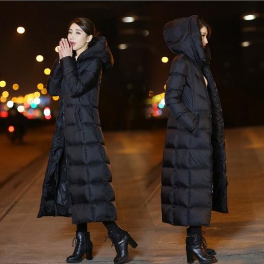 上海旗袍厂SMD-0366加长款长过膝超长款加厚女士加厚连帽羽绒服 商品图0