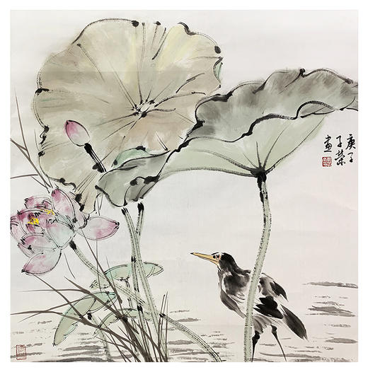 郭子荣-真迹-花鸟画《荷 趣》玄关 办公室 书房 客厅 商品图1